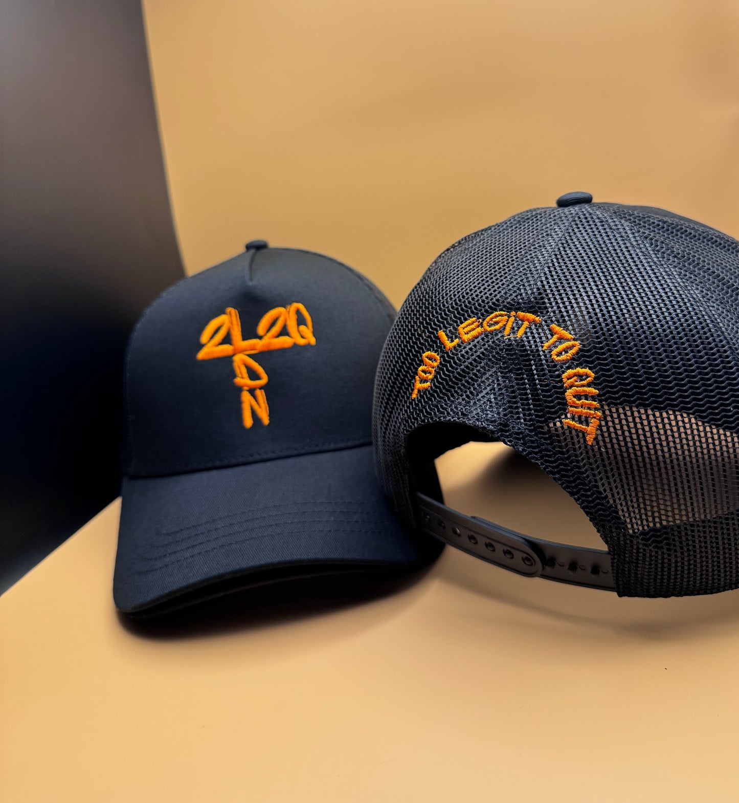 2L2Q LDN Black-Orange Trucker Hat