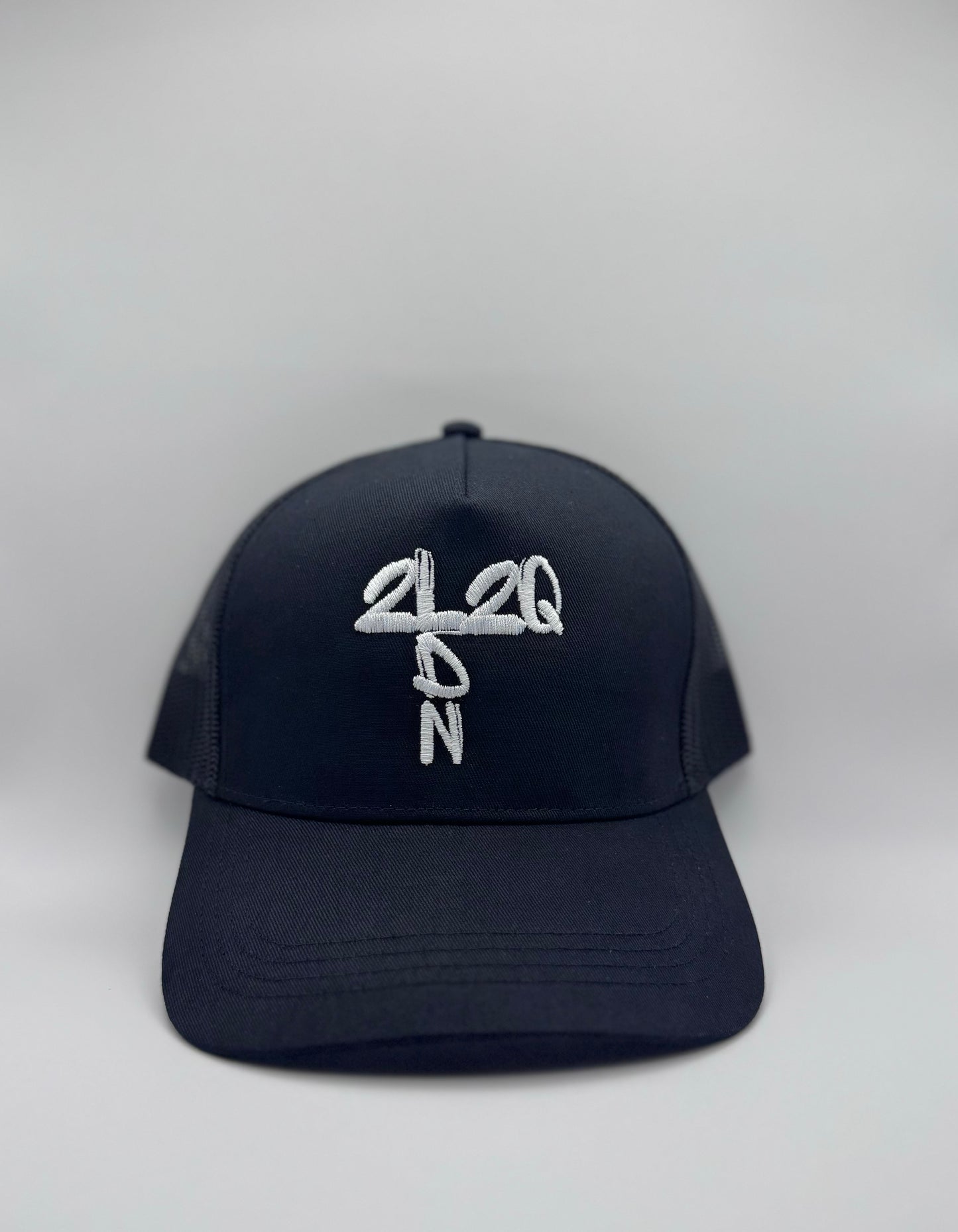 2L2Q LDN Black-White Trucker Hat